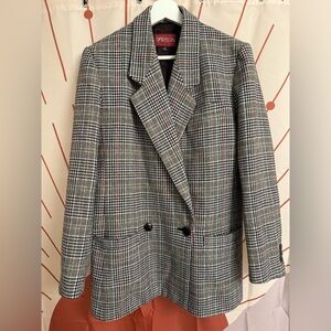 Vintage Sasson Plaid Wool Blazer